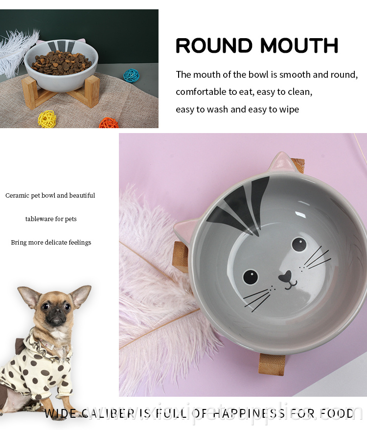 Factory Wholesale Ceramic Pet Cat Dog Food Bowl With Stand